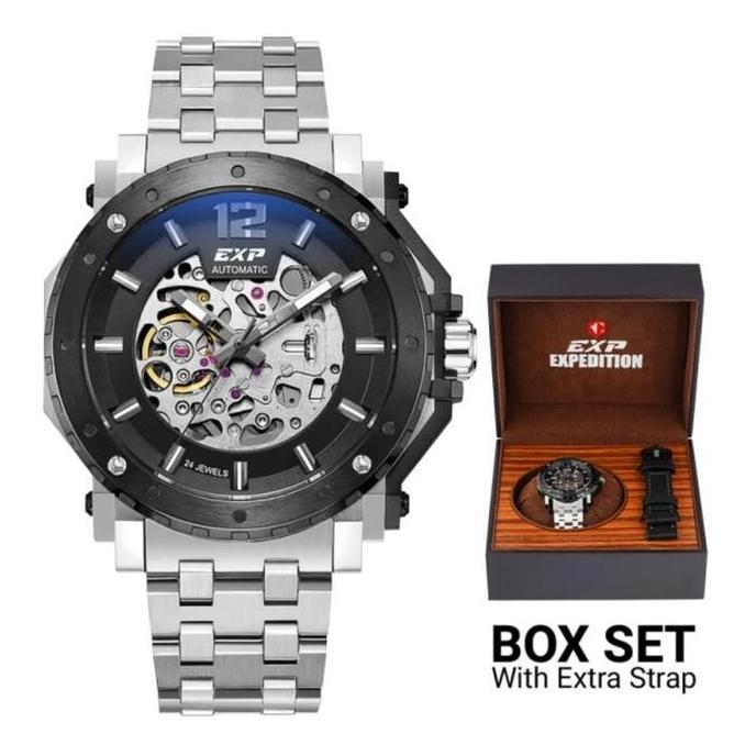 EXPEDITION E6402 E 6402 Rosegold Blue Leather JAM TANGAN
