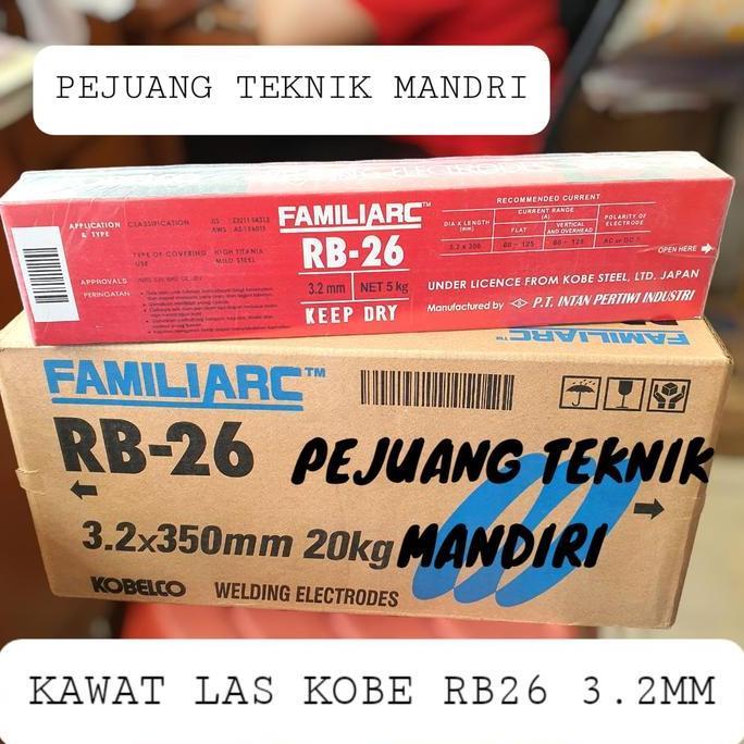 EXAMINER KAWAT LAS KOBE RB26 3.2MM / KAWAT LAS BESI KOBE RB26 3.2 MM