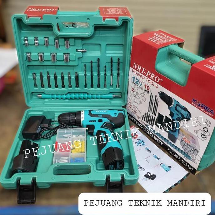 EXAMINER BOR BATERAI NRT PRO DC 330 SET / CORDLESS DRILL NRT PRO DC330 SET 12V