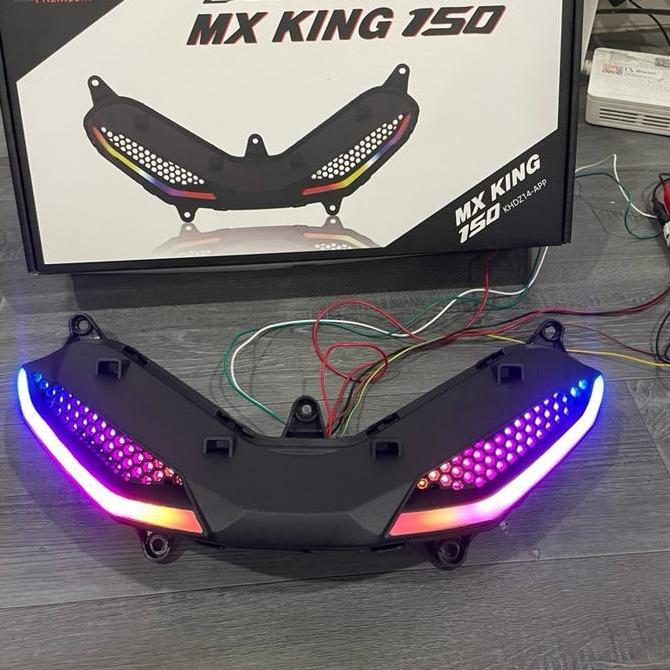 DAIKAKU MATA GABAN MX KING COVER LIST LAMPU MX KING MULTICOLOR RGB LAMPU ALIS MX KING 150 OLD NEW JU