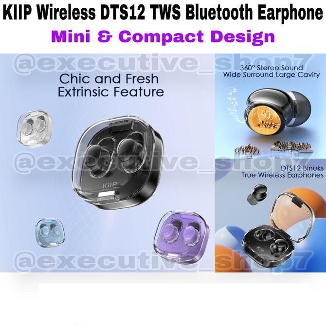KIIP Wirless DTS12 TWS Bluetooth Earphone - Mini & Compact Design Promo Premium