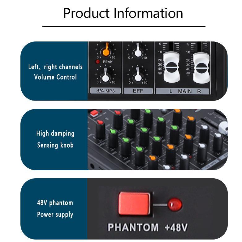 Feichi  4 Channel Mixer Audio/Mixer Mini/Sound Card/Amplifier Bluetooth Mini Profesional /Soundcard 