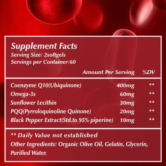 Coolkin-120 Kapsul/Botol-Suplemen Coq10-Non-Gmo-Bahan Alami-Mengandung Coq10, Omega-3, Lesitin Bunga