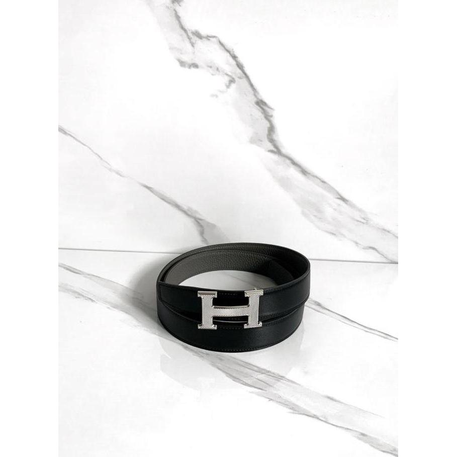 Hermes Man Belt 32mm Reversible (Bolak Balik) Black - Etain
