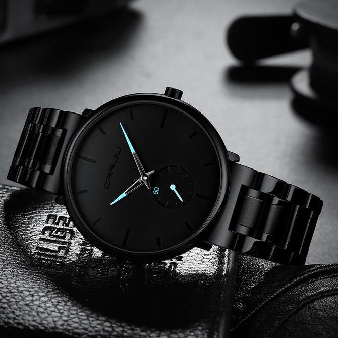 Jam Tangan Elegan Pria CRRJU Submariner Model Abadi Fashion Penjualan Panas Jam Kuarsa Tahan Air  21