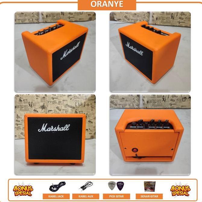 Ampli Gitar & Bass 5 Inch ada bluetooth 2 Input efek DELAY distorsi Bonus Kabel Jack & Pick Gitar & 