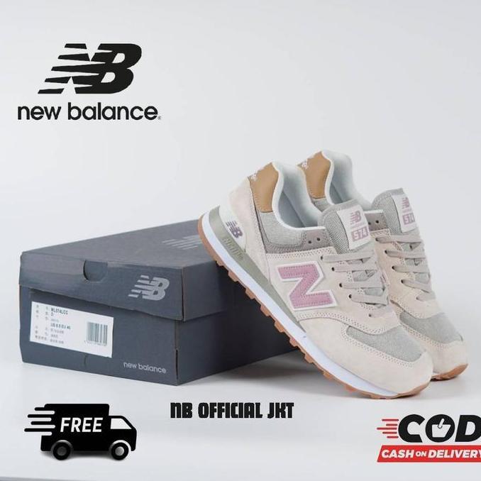SEPATU NEW BALANCE 574 BEIGE PINK WOMEN 100% BNIB