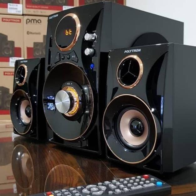 Salon Aktif Polytron Speaker Bluetooth USB Remote Extra Bass Original