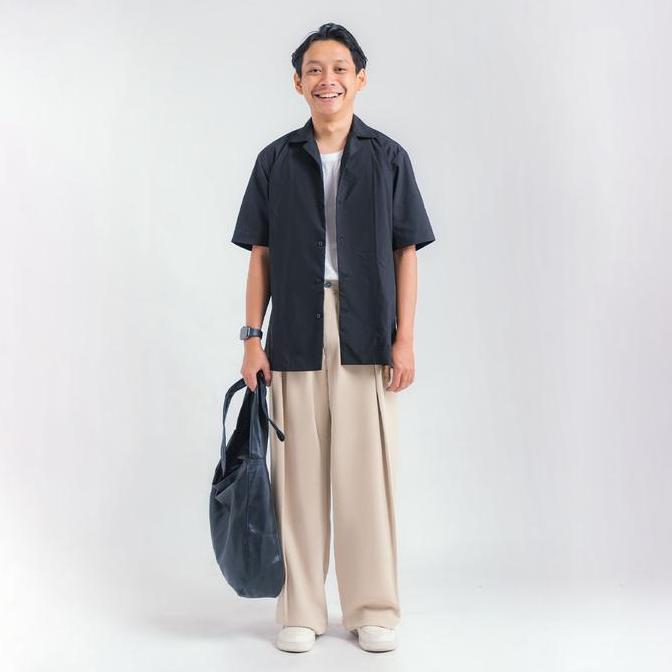 Kasual Celana Cream City Loose Wide Baggy Loose Pants BS