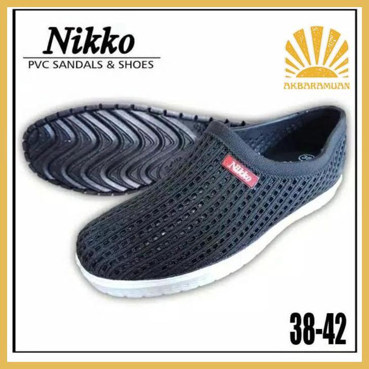 TR24 NK 152 - Paling murah cek nikko 8155 terbaru Sepatu 8152 Pria / Sepatu Slip / Sandal Karet BAHA
