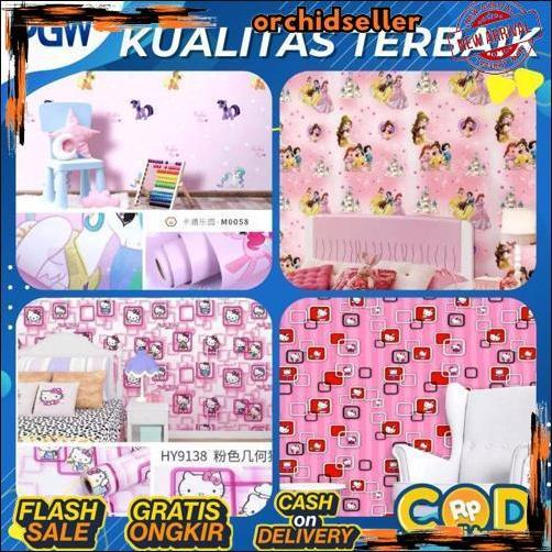 Termurah Wallpaper Dinding Motif Kitty Frozen Emboss Gelombang Alam Walpaper Dinding Ruang Tamu Kama