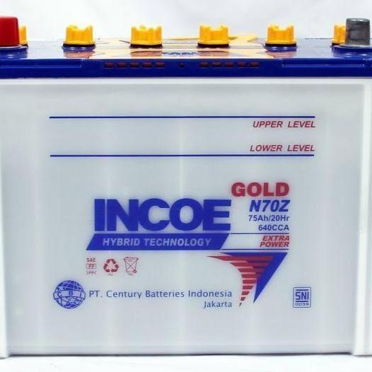 NEW aki/accu mobil n70z incoe gold (75ah) untuk l300, phanter . dll
