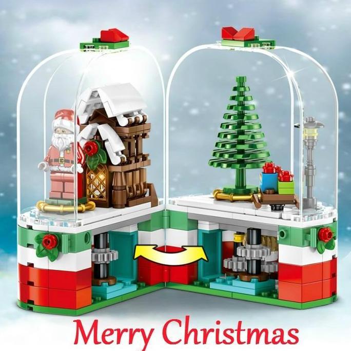 Sembo block / brick 601090 Christmas Snow Globe with Santa Claus Gift