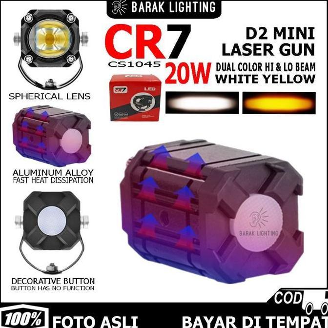 CR - Lampu Tembak Laser Gun Mini D2 CR7 20W CS1045 Lampu Sorot Laser Gun Lampu Tembak Motor Lampu Te