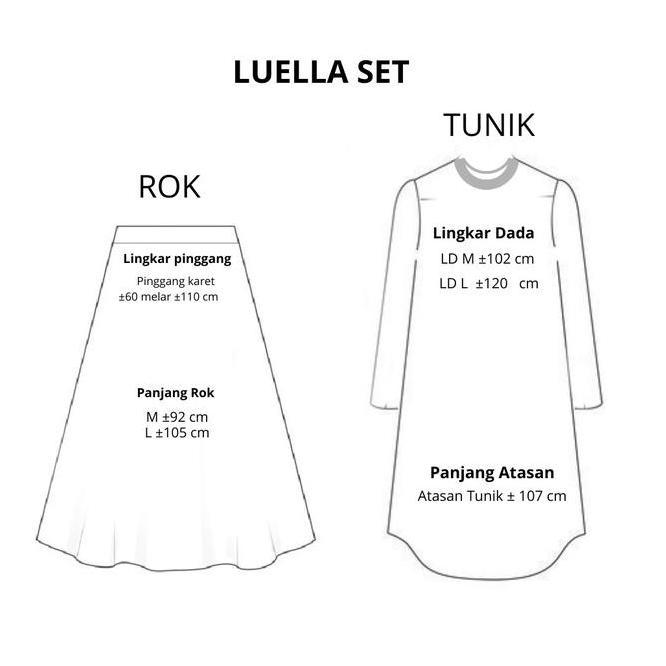 Luella Set I  Long Tunik Dan Rok Polo Linen By Levezein