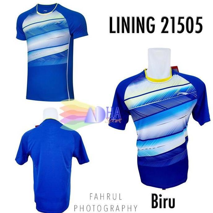 Kaos Badminton Lining 21505 / L21505 Biru ADHA SPORT