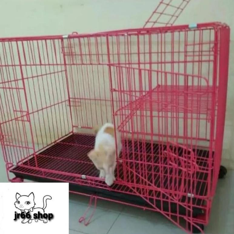 kandang kucing 2 tingkat ukuran 75x45x55 cm