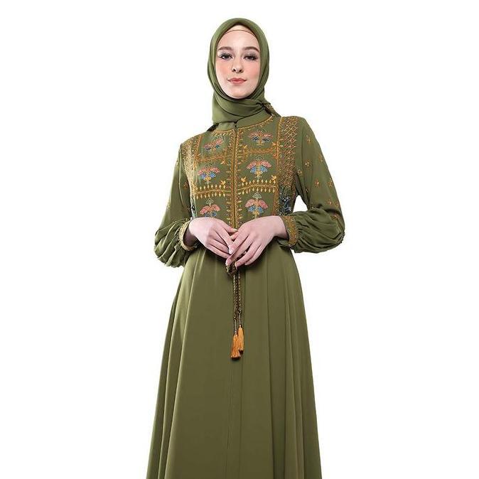 Hikmat A3845 - Floral Majesty Gamis Abaya Wanita