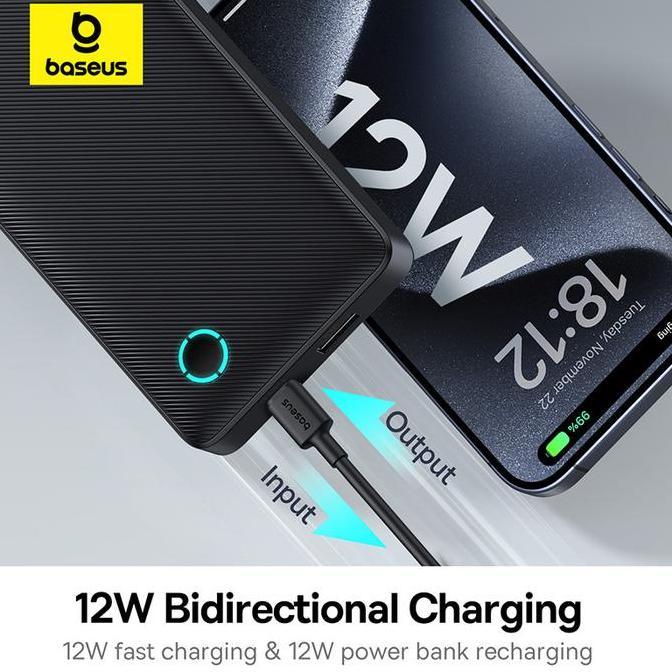Baseus Powerbank Airpow Air Lite 10000mAh | 12W PD | Input Type C & Output Type C & USB | Ultrathin 