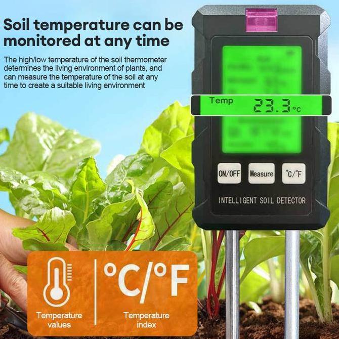 Fanfird Digital Pengukur Ph Tanah Kelembaban Pengukur Tanah Pengukur Kelembaban Penguji Tanah Penguk