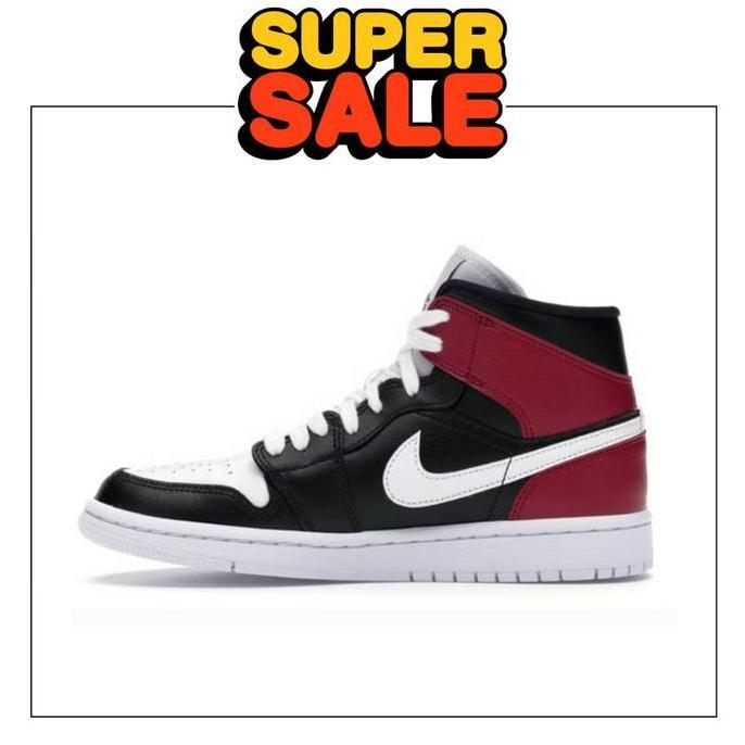 AIR JORDAN 1 MID BLACK NOBLE RED (W)