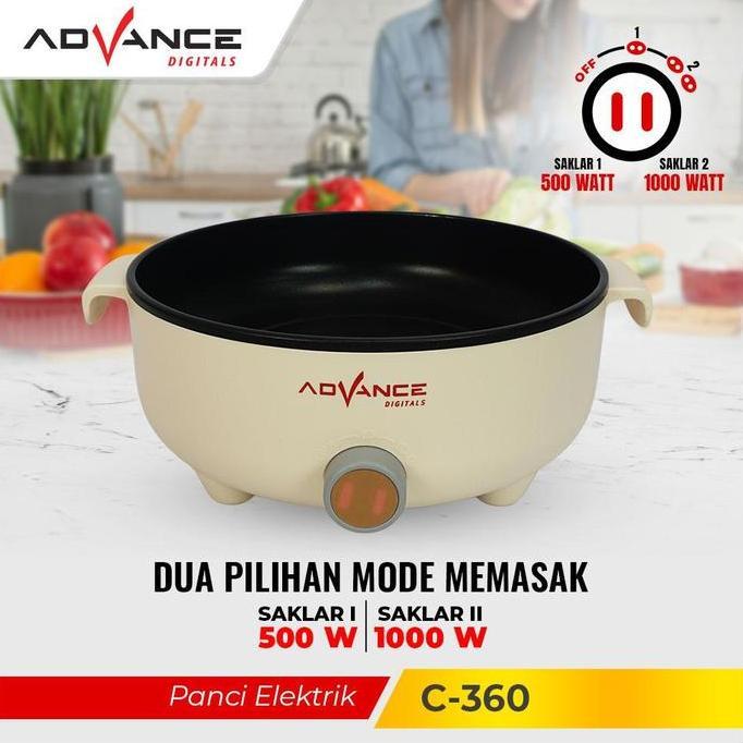 Panci Listrik Elektrik Advance C-360 Multifungsi Warmer Steamer Cooker 26 Cm