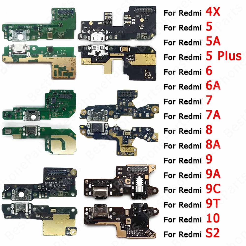 Port Pengisian Untuk Xiaomi Redmi 9 9A 9C 9T 8 8A 7 7A 6 6A 5 Plus 5A 4X S2 Pro 10 Papan Pengisian D