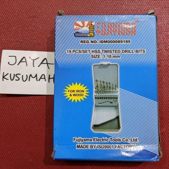 Mata Bor Set Fujiyama Besi Kayu 19 pcs 1 mm - 10 mm