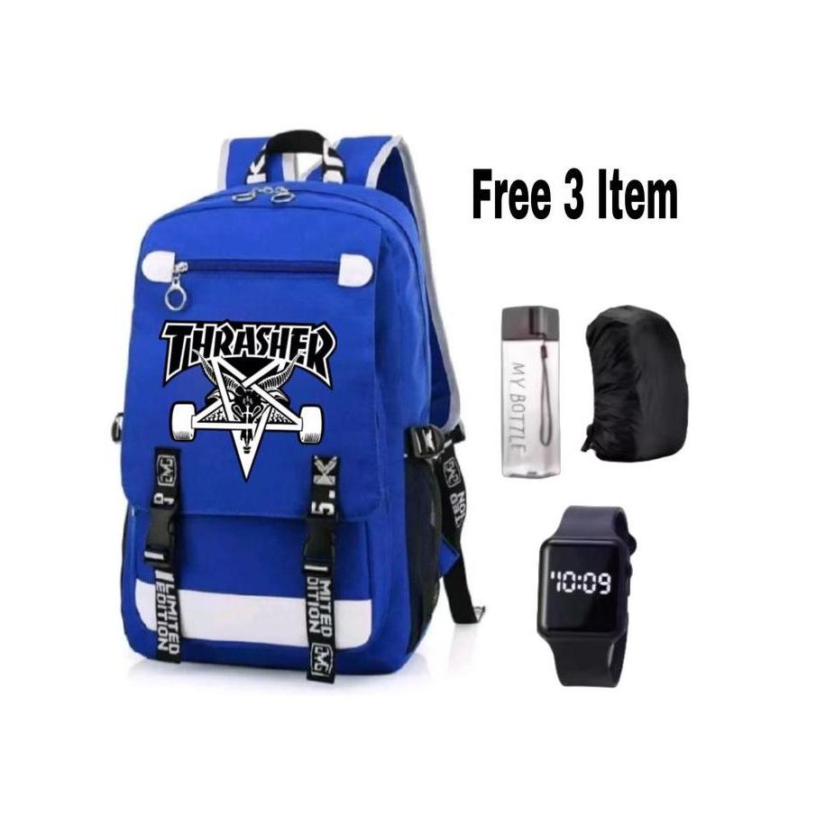 Tas ransel Thrasher-Tas sekolah Thrasher-Backpack Thrasher keren-Tas anak muda Thrasher-Tas fashion 