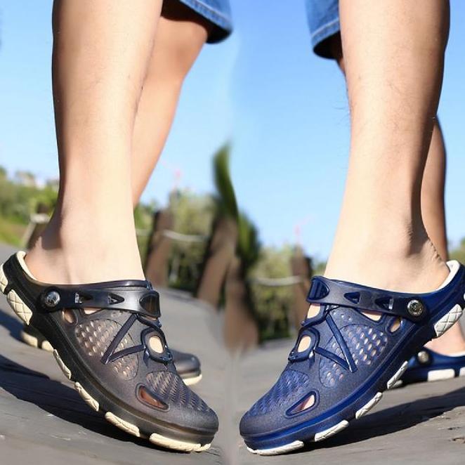 Guvdiv Sandal Pria Sandal Pantai Pria Sepatu Pantai Lembut Nonslip Bagian Bawah Bernapas Di Luar Rua