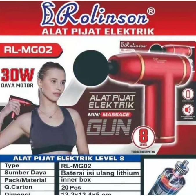 Alat Pijat Elektrik Mini Massage Gun 8 Kecepatan 30W Rolinson RL-MG02