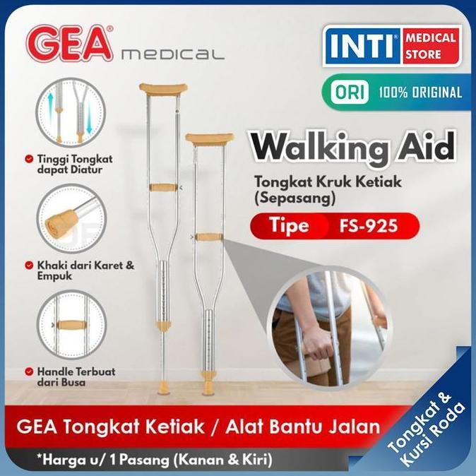 GEA Medical | Tongkat Ketiak | Kruk | Alat Bantu Jalan