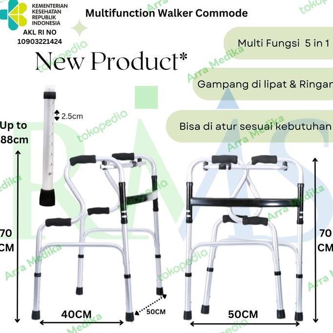 Commode Chair 5 in 1/Multifunction Walker Commode Chair / Kursi mandi