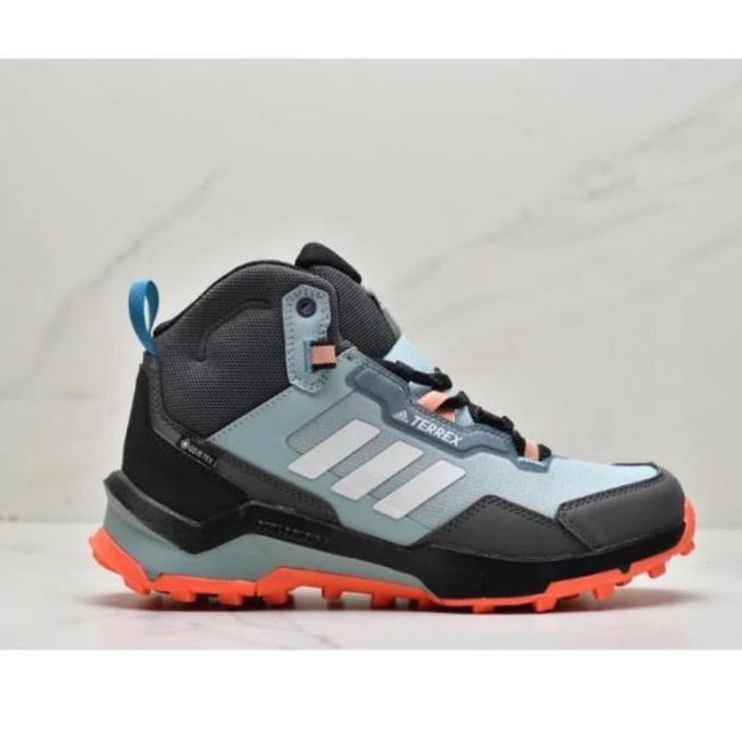 Sepatu Adidas Terrex Ax4 Mid Gtx Core Blue Grey Orange Original