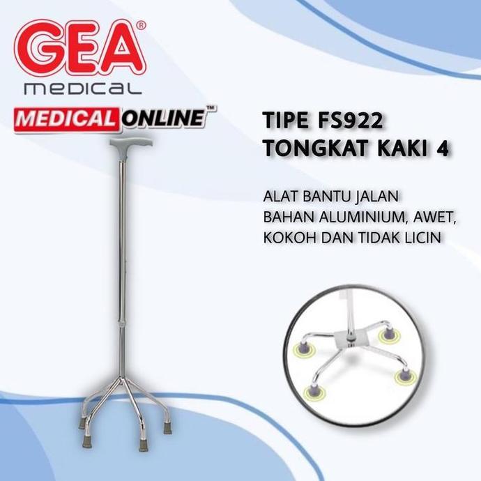 TONGKAT KAKI 4 FS-922 FS922 GEA ALAT BANTU JALAN / TONGKAT PYRAMID MEDICAL
