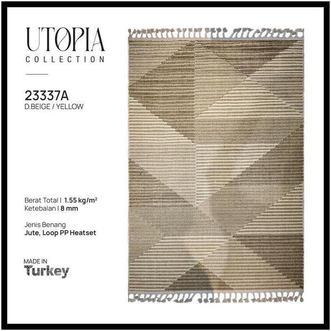 Murah Karpet Anyaman Minimalis Bermotif Utopia ~ 160X230 Cm