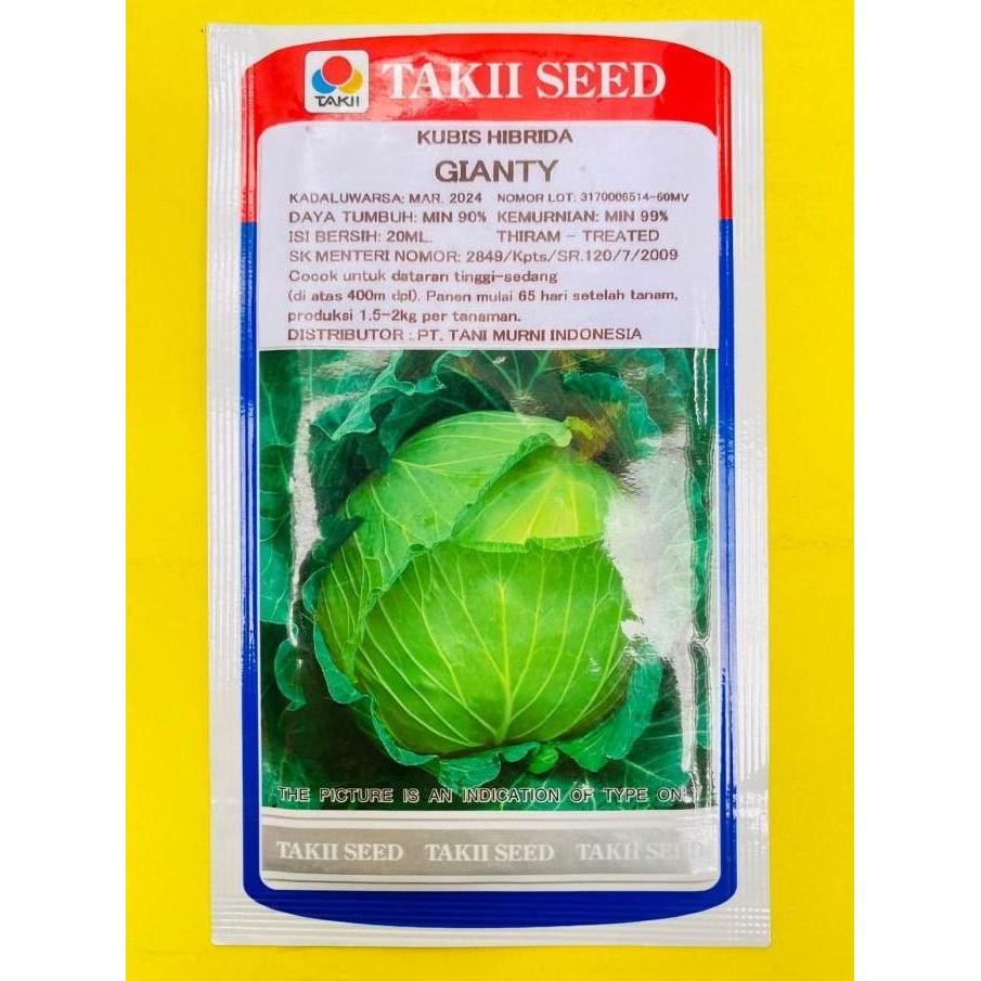 Terlaris Benih Kubis Hibrida Gianty Isi 20Ml Dari Takii Seed