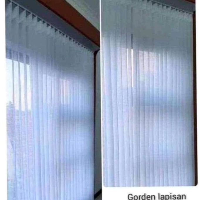 Vitrase Lapisan Gorden Jendela Pintu Lebar 1 Meter Dan 150 Tirai Hordeng Transparan Kain Putih Kotak