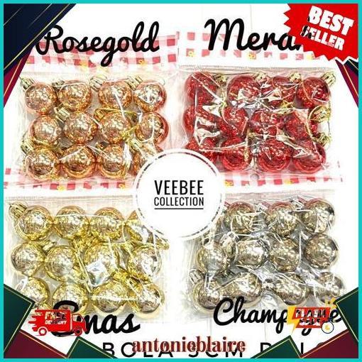 New Hiasan Bola Pohon natal 3cm/ bola hias pohon natal/ aksesoris pohon / hiasan natal