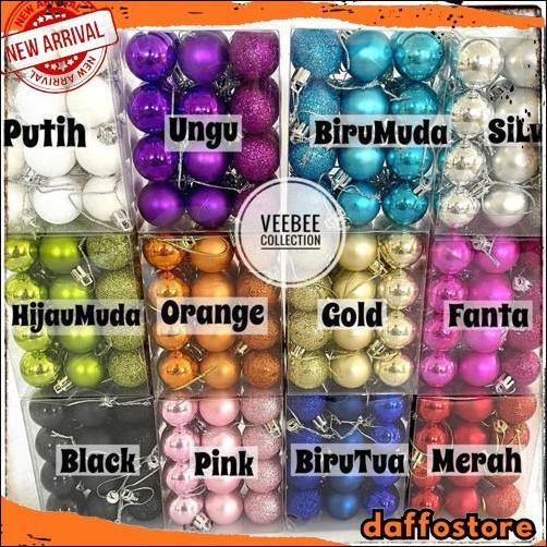 New Hiasan Bola Pohon natal 3cm/ bola hias pohon natal/ aksesoris pohon / hiasan natal