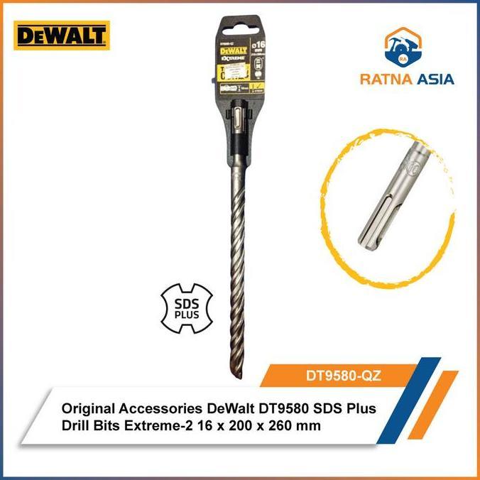 DeWalt DT9580-QZ Mata Bor SDS Plus Extreme-2 Dia 16 x 200 x 260 mm SDS Plus Exreme Drill Bit Origina