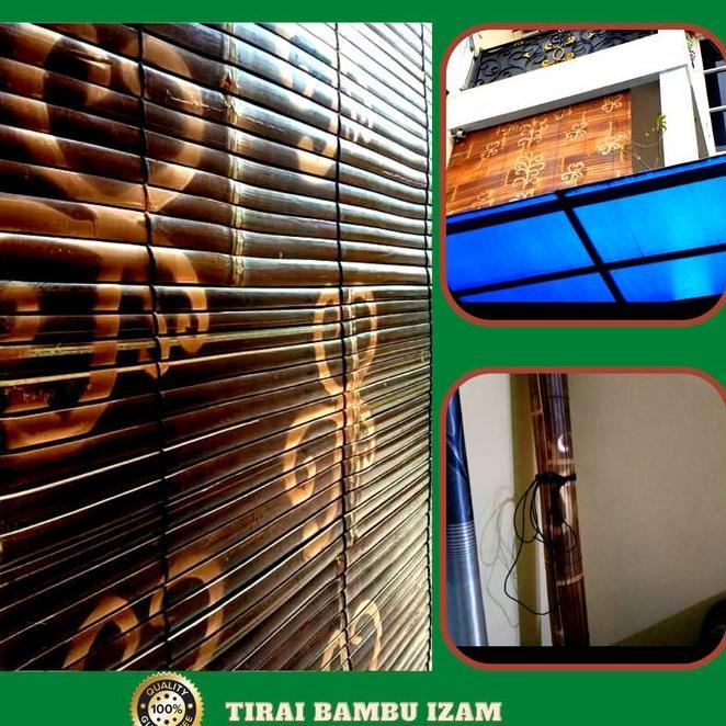 Tirai Krei Bambu Hitam Motif Batik Kerai Tirai Outdoor Tirai Teras Tirai Bambu Motif Kerei Kere Bamb