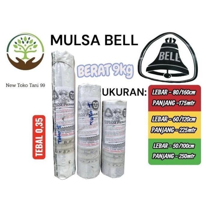 ( 9Kg ) 1 Roll Plastik Mulsa Bell / Mulsa Lonceng Plastik Hitam Silver Penutup Tanaman Ukuran Lebar 