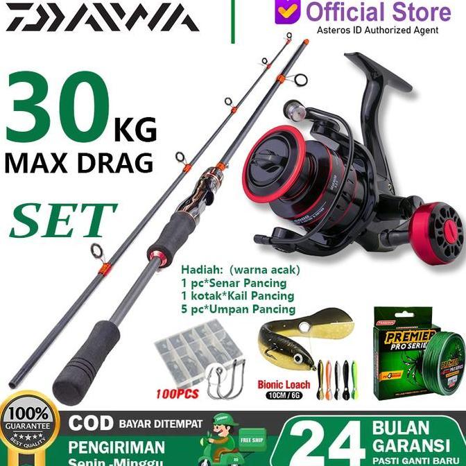 Daiwa Fishing Rod Set Joran Pancing 1 Set Fishing Rod Spinning Reel Fishing Reel Joran 165-270Cm Jig
