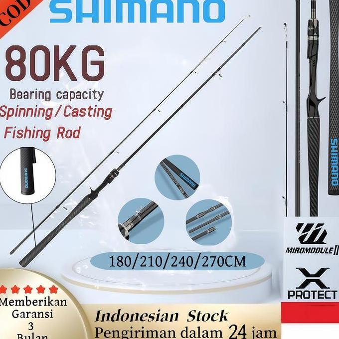 Shimano Joran Pancing Mh Spinning/Casting180-270Cm 10-20Lb Tindakan Pantas Cincin Panduan Besar Nyam