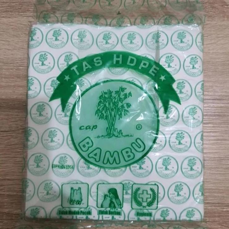 Kantong Kresek Putih Bambu ukuran kecil 15x30x02 / isi 50lbr / tebal 02 / bahan hdpe