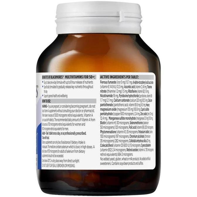 eko_storebookck - Blackmores Multivitamin For 50+ Sustained Release 60 Tablets | Suplemen Pria/Wanit