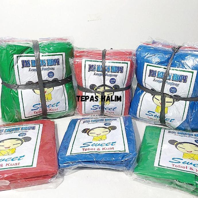 1 Lusin Jas Hujan Plastik Tebal Ponco Lengan Panjang merk Boss Baby