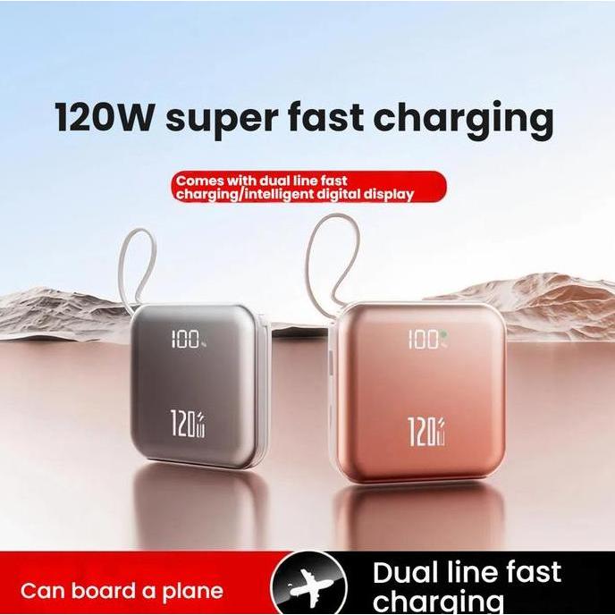 2025 NEW [HOT] 20000mAh Power Bank with 120W Fast Charging Built-in Cable, Lightweight & Portable De