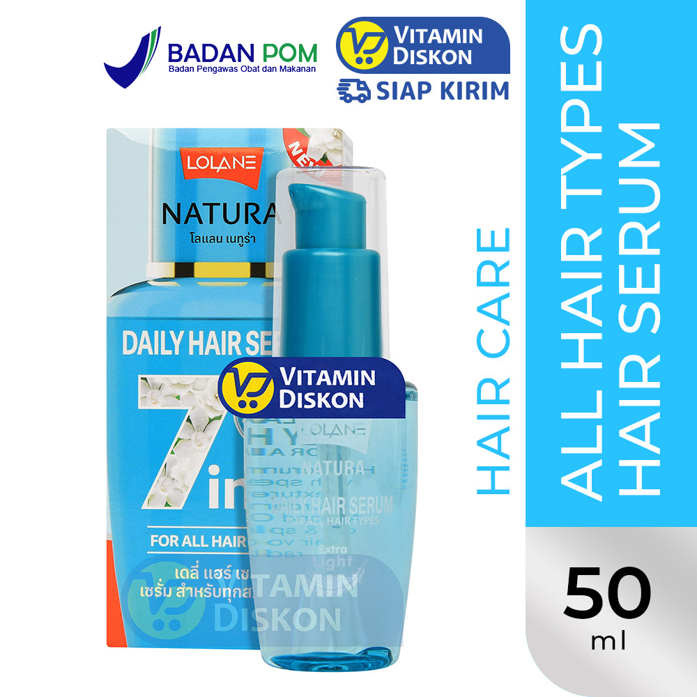 Lolane Natura Daily Hair Serum For All Hair Types 50ml | Serum untuk Rambut Kering, Kusam, Dan Menge